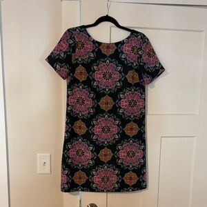 J. Crew Factory Patterned Black Dress